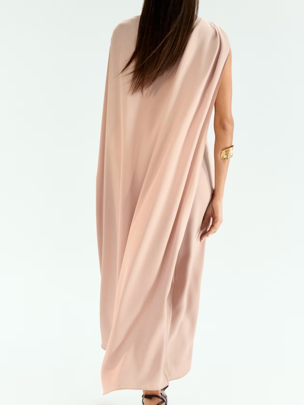 H&M special occasion wedding / party Pink Draped cape Maxi Dress - Picture 4 of 7
